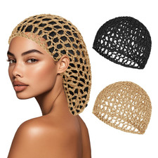 2 PCS Hair Nets for Sleeping Mesh Crochet Hair Wrap Breathable Sleep Cap for Wom