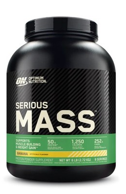 Optimum Nutrition Serious Mass Protein Powder, Banana, 6 LBS, Expiring 10/21/27