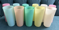 Set of 11 Tupperware Pastel 16oz Tumbler Cups Plastic 6.5   107 Vintage 6 Colors