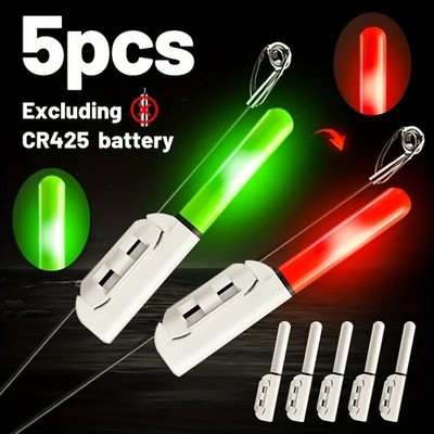 Night Fishing Rod Tip Lights LED Glow Lamp Waterproof Bite Alarm 5 PCS