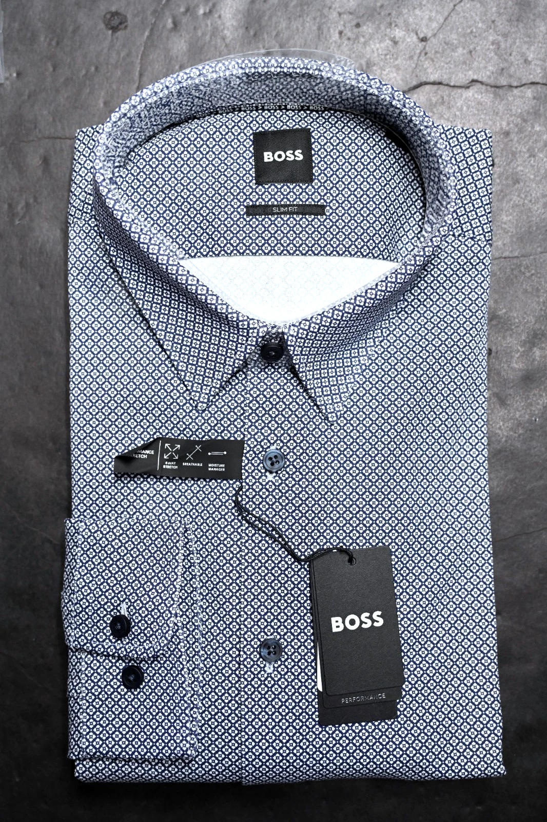 Hugo Boss Men's Roan Travel Performance Stretch Cotton Business Casual Shirt 2XL