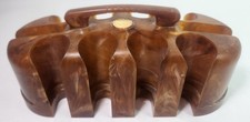 Bakelite Catalin Poker Chip Caddy light Brown Swirl Marbled Translucent