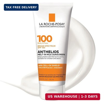 La Roche-Posay Anthelios Melt-In Milk Sunscreen SPF 100, Sunscreen For Body & Fa
