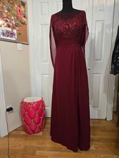Size 6 Medium Faeriesty Wine Red Formal Gown Maxi Dress NWT