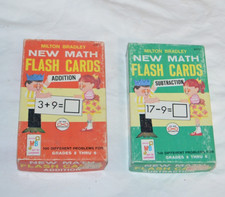 Vintage 1965 Milton Bradley New Math Flash Cards Addition Subtraction Set Lot