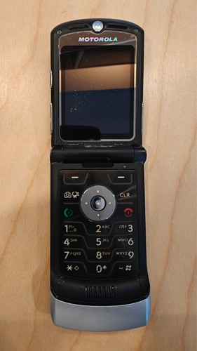 Motorola RAZR / Razor V3m - Silver and Black ( Verizon ) Cellular Flip ...