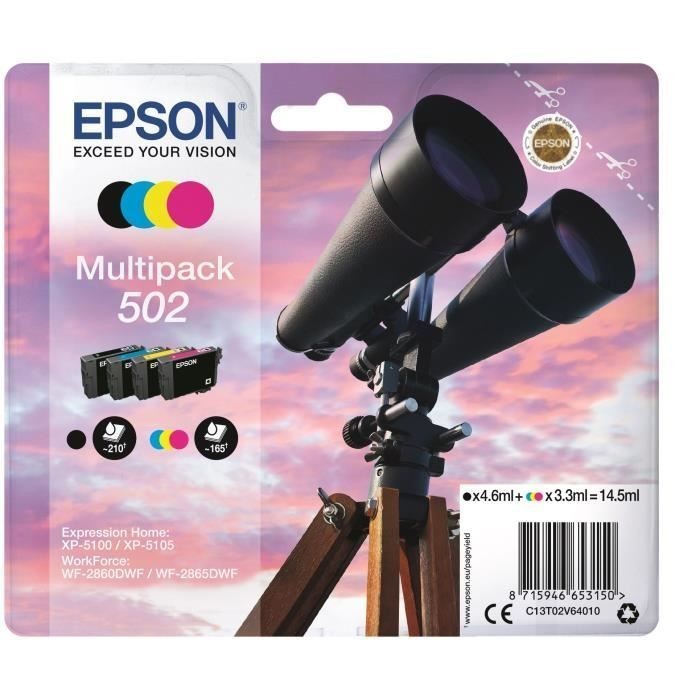 Epson 502 multipack pour remplacer vos cartouches d'encre vides NCMJ 502 rapidement