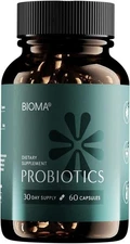 Bioma Probiotics for Digestive Health | 3-in-1 Gut Health Formula | 60 Capsules
