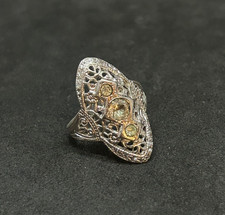 Sterling CZ Vintage Ring 24.7mm Sz 5.5 - 2.18g