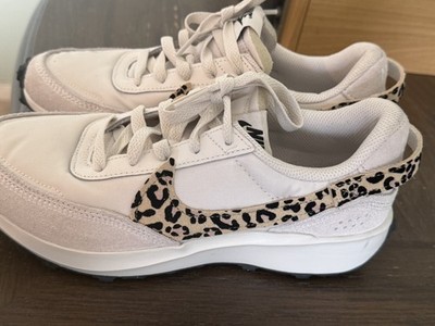 Nike Waffle Debut Women's Sneakers Size US 7, White/Leopard Print