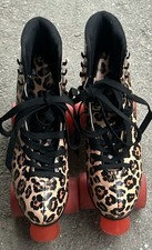 Impala Roller Skates Size 8 Leopard Print Red Wheels Great Condition With Box