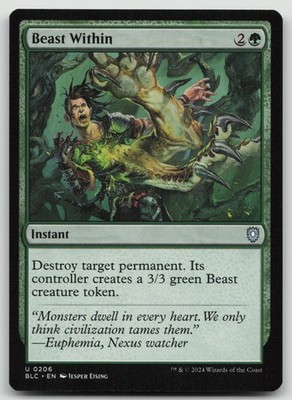Beast Within 206 Uncommon Commander: Bloomburrow Magic: The Gathering Near Mint