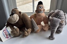 Disney Store - George of the Jungle - Shep  Ape set of 3 8" bean bags NWT-VTG