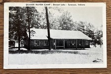 Quaker Haven Camp Dewart Lake Syracuse Indiana Postcard Cabin Unused Minor Bends