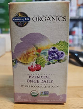 Garden of Life Organics Prenatal Once Daily 30 Tabs Exp 7/26
