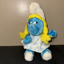 Vintage 1981 Smurfette Smurf Peyo Wallace Berrie Co. Stuffed Plush Toy 9
