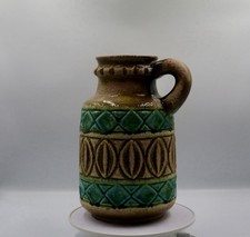Bay Keramik West German Pottery Jug Vase W-Germany 95/25 Olive Green 1960s