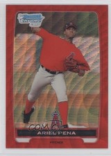 2012 Bowman Chrome Prospects Redemption Refractor Red Wave 20/25 Ariel Pena 9eo
