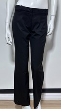 VTG YVES SAINT LAURENT RIVE GAUCHE Low-Waist Black Trousers Flat Front w/Crease