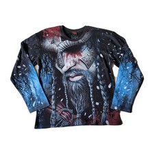 Spiral Direct VIKING WARRIOR Long Sleeve T-Shirt Mens Large Norse Gothic Tee