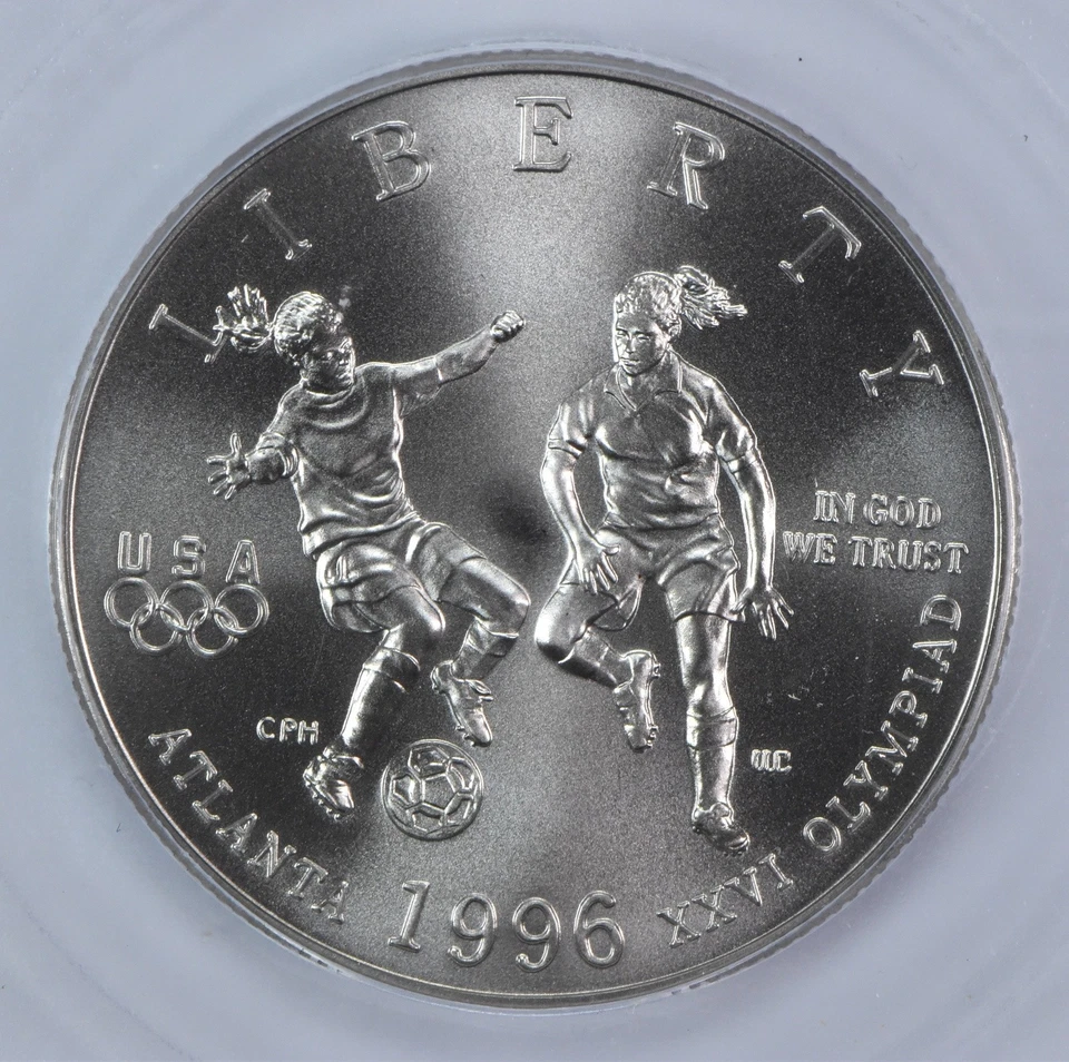 1996-S Olympic Soccer Commemorative Half Dollar MS70 ICG *7782 - Image 3 of 4