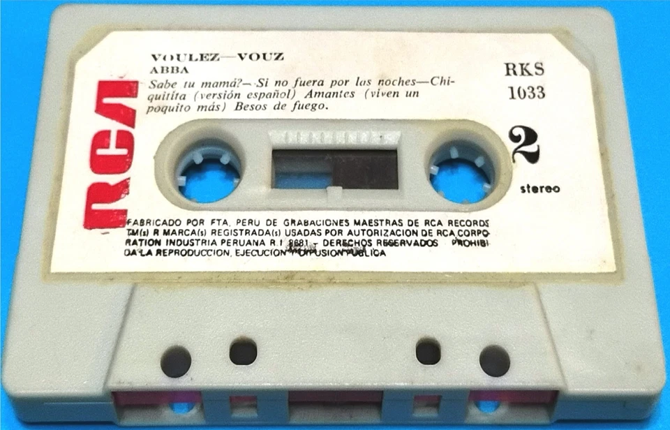 ABBA "Voulez-vous" MADE IN PERU, WHITE PAPER LABEL (SPANISH TITLES) CASSETTE VG+ - Image 3 of 4