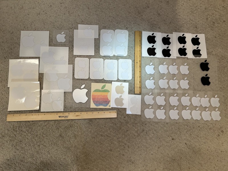 Authentic Apple OEM Logo Decal Stickers – Multiple iPad iPhone iPod Bulk 65!