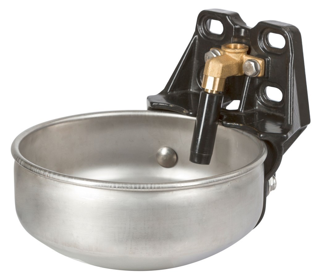 Tränkebecken E21 Edelstahl Schale Ø27cm Rohrventil G1/2 Milchkühe Stall
