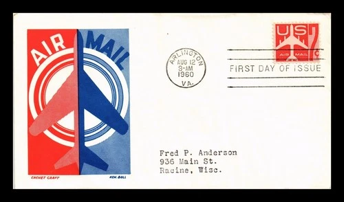 US COVER AIR MAIL 7C FIRST DAY ISSUE KEN BOLL CACHET CRAFT