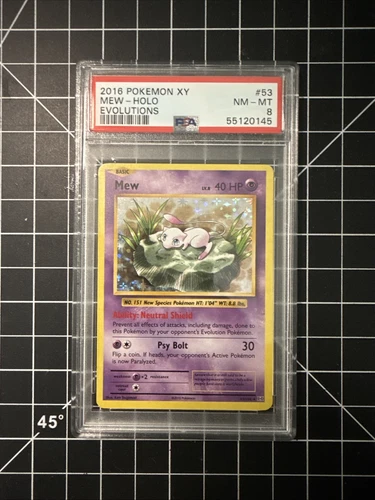 2016 Mew 53/108 Holographic Pokémon XY Evolutions - PSA 8