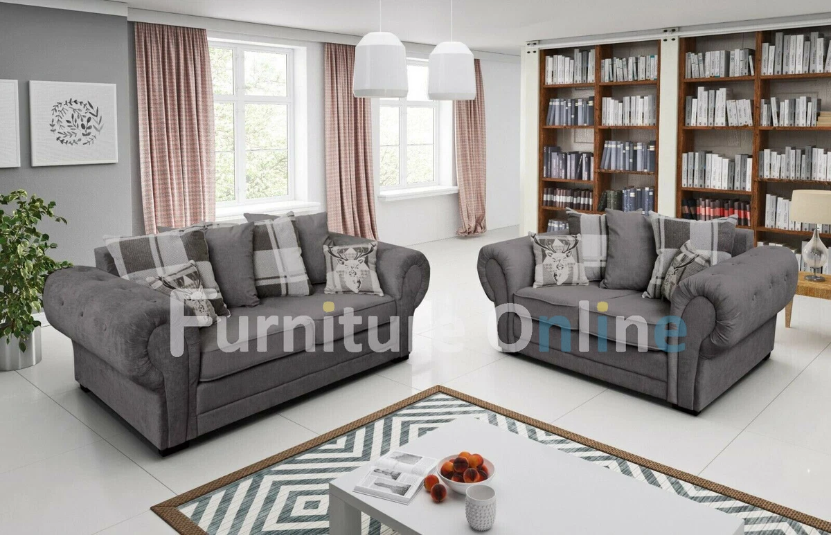 Grey on sale sofa ebay