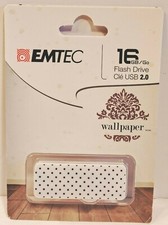 Emtec - 16 GB Flash Drive USB 2.0 Wallpaper Gray  White