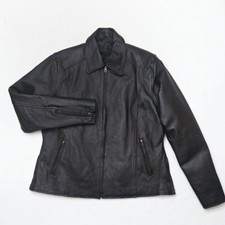Vintage Biker's Club Genuine Leather Motorcycle Jacket Size Xl Womens Biker Vtg