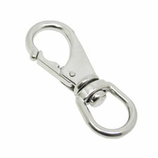 Stainless Steel Swivel Eye Snap Hook Marine Clip Size 1, 3-5/16" x 1-1/8"