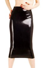 Anita Berg - Sexy langer Latex-Rock ouvert in diversen Farben