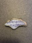 Handmade Stone Slice And Silver Brooch — photo 1