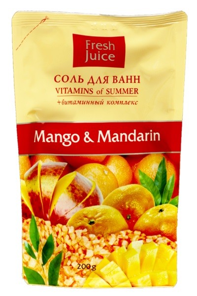 Bath SALT Mango & Mandarin with Vitamin Complex doypack 200g Fresh Juice 6410