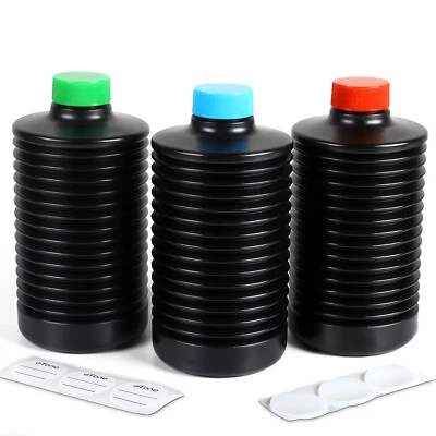 3PCS eTone 1L Collapsible Storage Bottles For Darkroom Chemical Film Developing