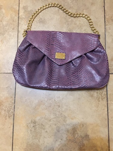 Ladies Chained Purple Snakeskin Type Pattern FHandle Handbag - 第 5/7 張圖片