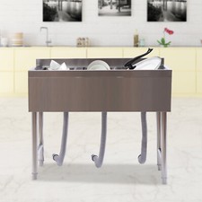 Stainless Steel Utility Sink 3 Compartment Commercial Sink For Restaurant Bar