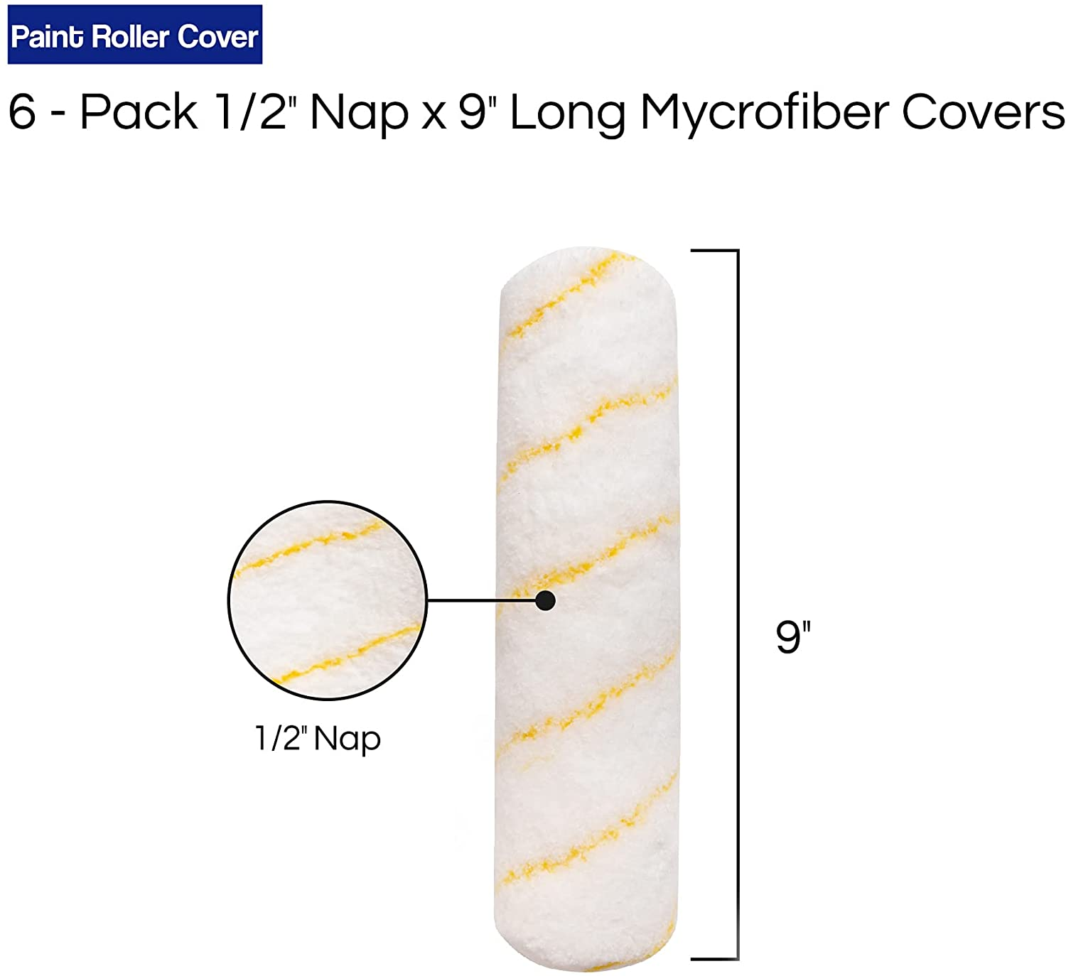 Pro Grade Paint Roller Covers 1/2 X 9 Inch Microfiber 6 Pack eBay