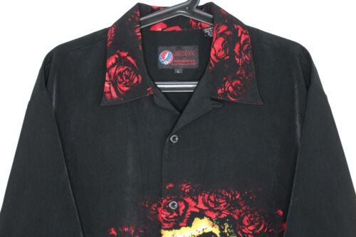 Dragonfly x Grateful Dead Mens Large Skull Skeleton Button Up Shirt RARE F1184 - Picture 3 of 5