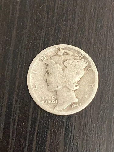 MERCURY DIME 1941-D COIN - AG(About Good) with 90% Silver & 10% Copper Content