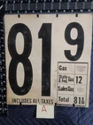3 Vintage Paper Gasoline Pump Reversible Price Signs Empro Products Paterson NJ