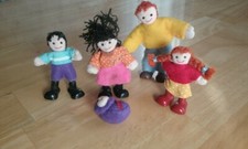 Vintage Miniature Dollhouse Family of 5 