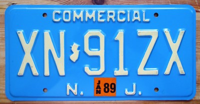 New Jersey 1989 COMMERCIAL License Plate HIGH QUALITY # XN-91ZX | eBay