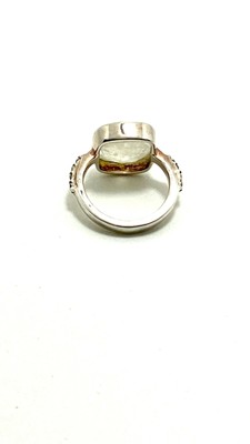 Bague En Argent 925 Et Pierre De Lune - Taille 53 - Marque Délicatement Doux - Belle Pièce