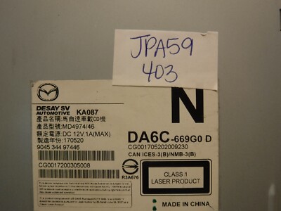 16 17 18 19 20 21 22 Mazda CX-3 Cd Player DA6C669G0 JPA59 | eBay
