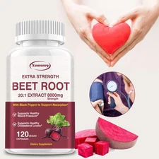 Beet Root 20:1 Extract 8000mg Capsules- Brain, Heart & Blood Pressure Support