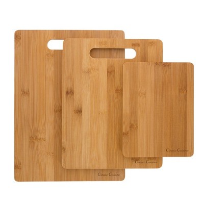 3 Piece Set Bamboo Cutting Board Natural